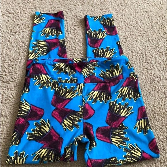 Lularoe MAJOR UNICORN French blue fry leggings OS - Picture 3 of 4